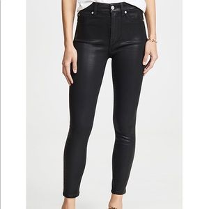 7 for all mankind black coated pants
